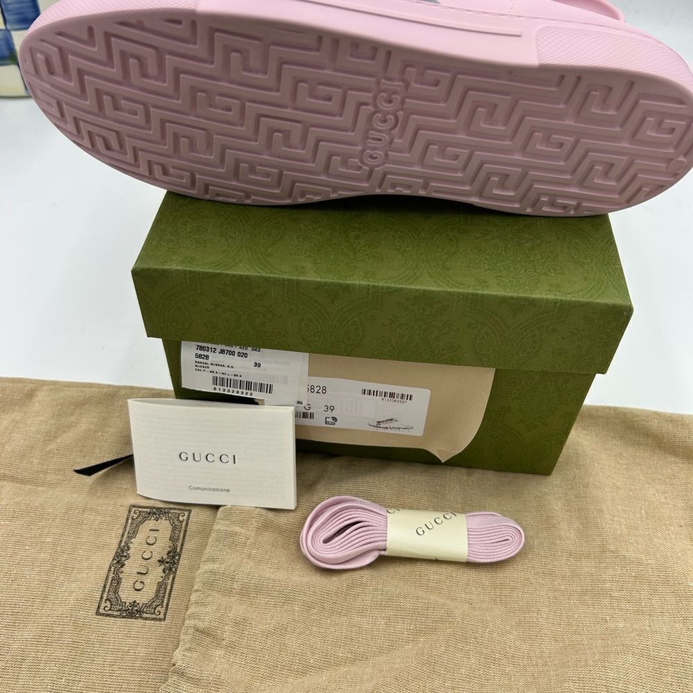 Women's Gucci, ace rubber lace up mules size 39 made in Italy - Picture 9 of 9